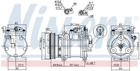 Компресор кондицiонера NISSENS 890688