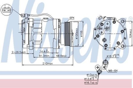 Компресор кондицiонера NISSENS 89088
