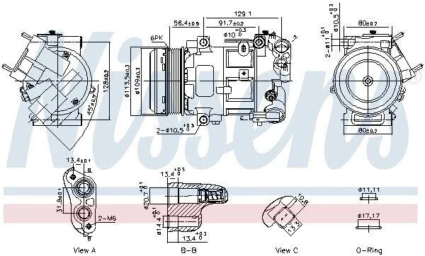 OPEL Компресор кондиціонера CORSA F 1.2 19-, PEUGEOT, DS NISSENS 891103 (фото 1)