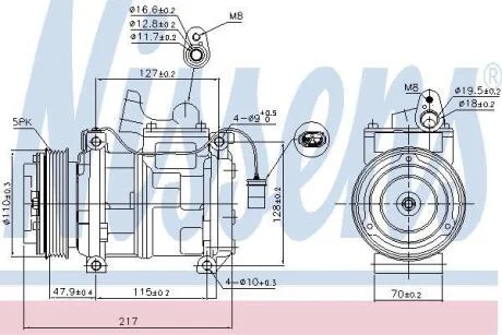 Компресор кондицiонера NISSENS 89147
