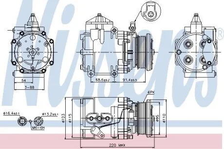 Компресор кондицiонера NISSENS 89248
