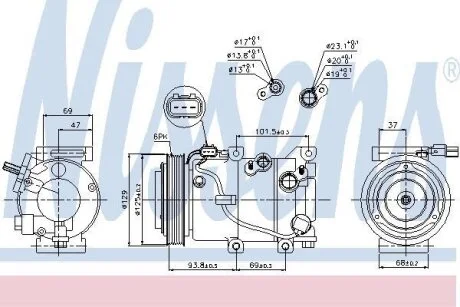 Компресор кондицiонера NISSENS 89306