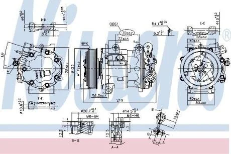 CITROEN Компресор кондиціонера C5 II 2.0, 2.2 04-, C5 III 2.0, 2.2 08- NISSENS 89362