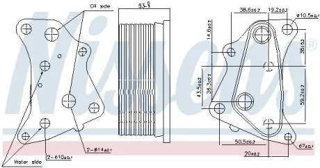 Охолоджувач оливи, моторна олива NISSENS 91202