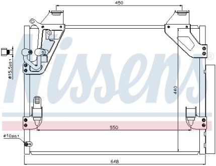 TOYOTA Радіатор кондиціонера (конденсатор) з осушувачем Hilux VII 05- NISSENS 940082