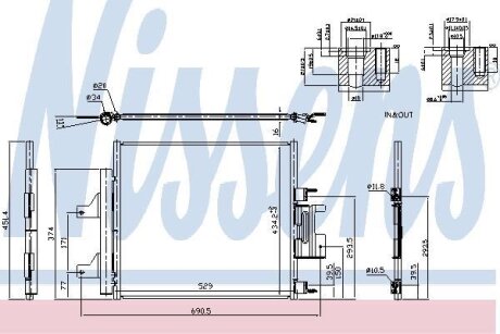 JAGUAR Радіатор кондиціонера (конденсатор) XJ 2.0, 3.0 09- NISSENS 940772