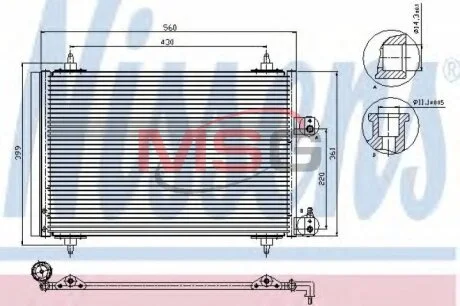 Конденсер кондиціонера NISSENS 94560