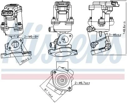 CITROEN Клапан EGR C5 III, Land Rover Discovery III, Range Rover Sport, Jaguar, Peugeot 407/607 2.7HDI NISSENS 98240