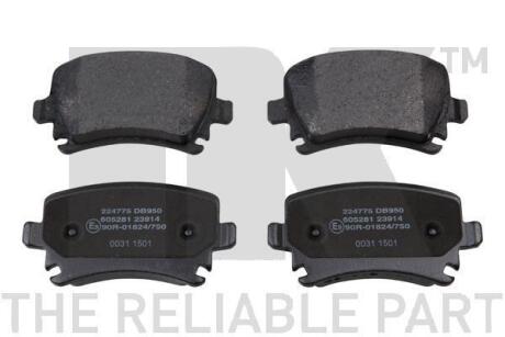 Колодки гальмівнi зад. VW Touran 1.6 1.9 TDI 2.0 TDI 02.03- Skoda NK 224775