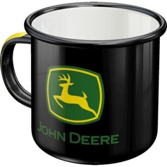 Емальована чашка John Deere - Logo Black NOSTALGIC-ART 43209
