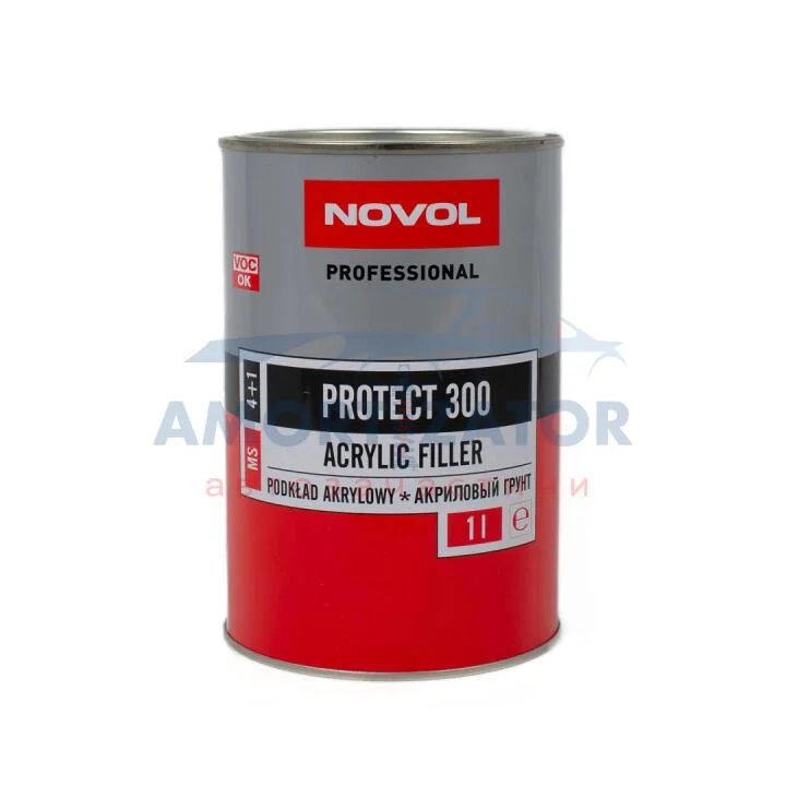 PROTECT 300 акриловий грунт 4+1 сірий 1,00л x6 NOVOL 37011 (фото 1)