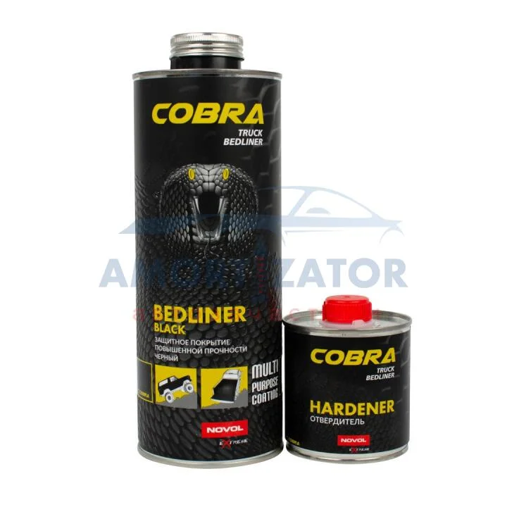 Захисне покриття COBRA BEDLINER BLACK 600 ml ((БЕЗ COBRA затверджувач 0,20л) NOVOL 90363 (фото 1)