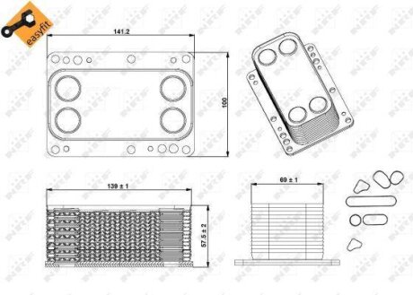 Радіатор масляний NISSAN/ OPEL/ RENAULT NRF 31339