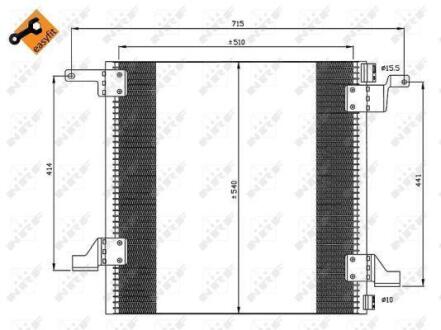 Конденсатор кондиціонера MERCEDES ML-Series 2.7D 98- NRF 35526