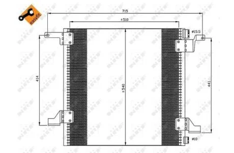 Конденсатор кондиціонера MERCEDES ML-Series 2.7D 98- (вир-во) NRF 35526