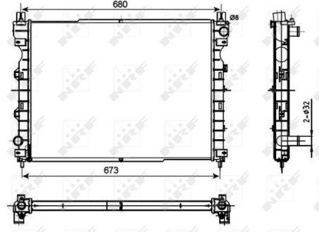 Радіатор охолодження LAND ROVER Freelander 2.0D 00- NRF 53096