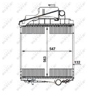 Радіатор двигуна (без рами, з бачком) JOHN DEERE 6000, 7000 4045T-6068T NRF 54110