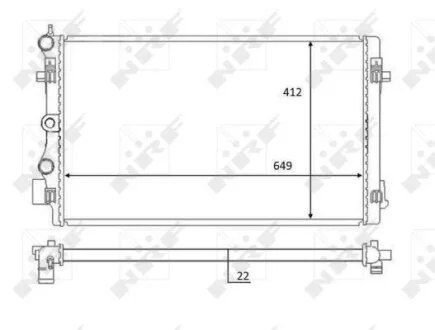 Радіатор охолодження Audi A1/Skoda Fabia/VW Polo 1.4-2.0D 09- NRF 59056