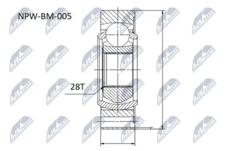 Комплект шарніру приводного валу внутр. BMW 5, 7 NTY NPWBM005