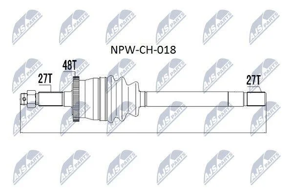 Приводний вал JEEP CHEROKEE (XJ) | WAGONEER, GRAND CHEROKEE II (вир-во) NTY NPWCH018 (фото 1)