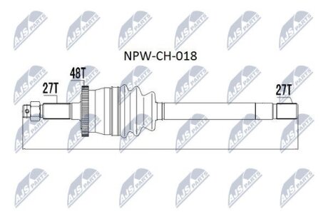 Приводний вал JEEP CHEROKEE (XJ) | WAGONEER, GRAND CHEROKEE II NTY NPW-CH-018