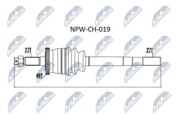 Приводний вал JEEP (вир-во) NTY NPWCH019 (фото 1)