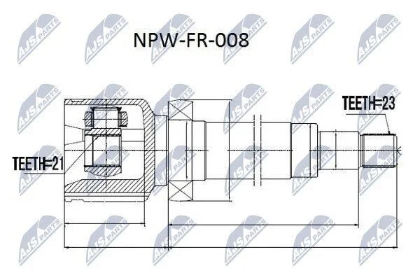 Комплект шарніру приводного валу внутр. правий FORD FOCUS I (вир-во) NTY NPWFR008 (фото 1)