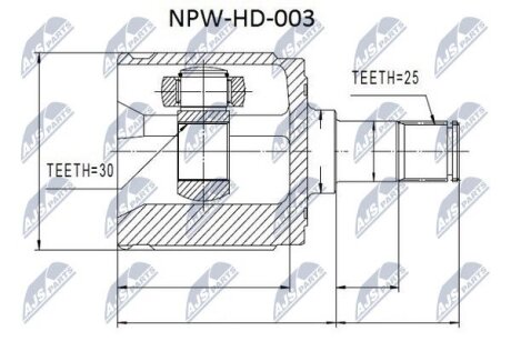 Комплект шарніру приводного валу внутр. HONDA NTY NPW-HD-003
