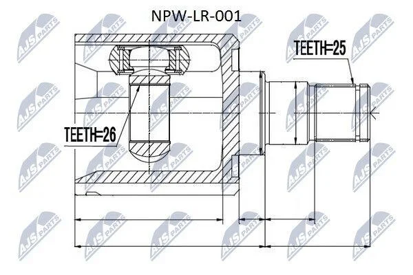 ШРКШ внутр. LAND ROVER FREELANDER I (L314) (вир-во) NTY NPWLR001 (фото 1)