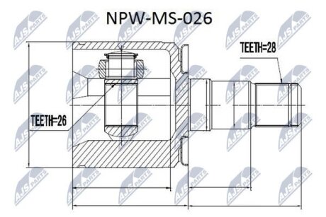 ШРКШ ВНУТРІШНІЙ ЛІВИЙ MITSUBISHI L400, PAJERO SPORT I, PAJERO II. NTY NPW-MS-026
