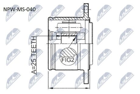 ШРКШ внутр. правий MITSUBISHI L300, L200, L400, PAJERO NTY NPW-MS-040