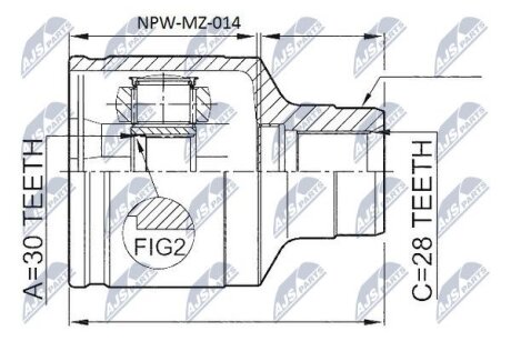 ШРКШ внутр. правий MAZDA 626 V NTY NPW-MZ-014