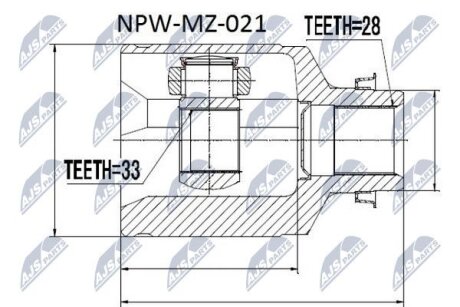 Комплект шарніру приводного валу внутр. правий MAZDA 6 NTY NPW-MZ-021