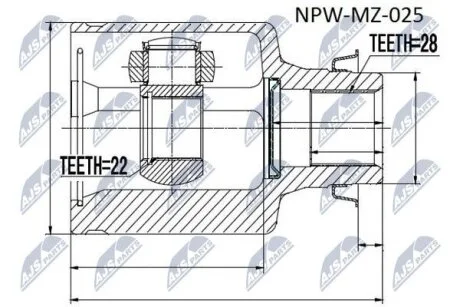 ШРКШ внутр. правий MAZDA 3 (вир-во) NTY NPWMZ025