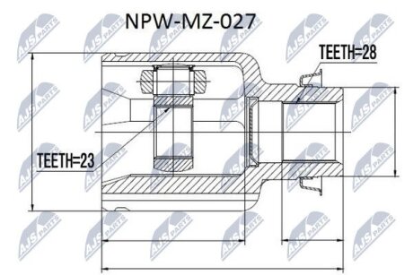 ШРКШ внутр. правий MAZDA 3, 626 V NTY NPW-MZ-027