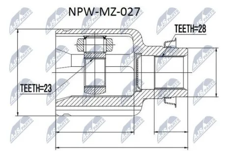 ШРКШ внутр. правий MAZDA 3, 626 V (вир-во) NTY NPWMZ027