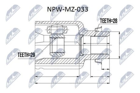 ШРКШ внутр. MAZDA 2, 323 NTY NPW-MZ-033