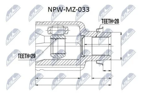 ШРКШ внутр. MAZDA 2, 323 (вир-во) NTY NPWMZ033