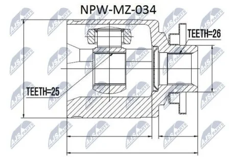 Комплект шарнірів, приводний вал NTY NPWMZ034
