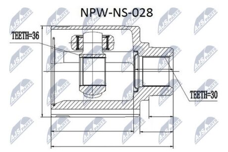 ШРКШ внутр. правий NISSAN MURANO I (Z50) NTY NPW-NS-028
