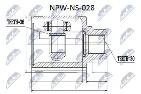 ШРКШ внутр. правий NISSAN MURANO I (Z50) (вир-во) NTY NPWNS028