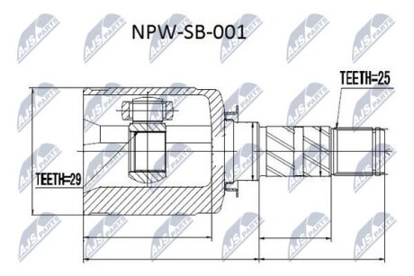 ШРКШ внутр. SUBARU FORESTER, IMPREZA, LEGACY, XV NTY NPW-SB-001