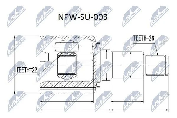 ШРКШ ВНУТРІШНІЙ ПРАВИЙ SUZUKI GRAND VITARA (вир-во) NTY NPWSU003 (фото 1)