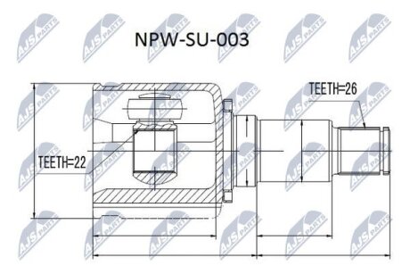 ШРКШ ВНУТРІШНІЙ ПРАВИЙ SUZUKI GRAND VITARA NTY NPW-SU-003