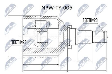 ШРУС внутр. TOYOTA COROLLA NTY NPW-TY-005