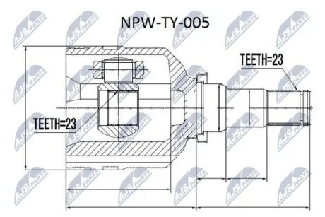 ШРУС внутр. TOYOTA COROLLA (вир-во) NTY NPWTY005