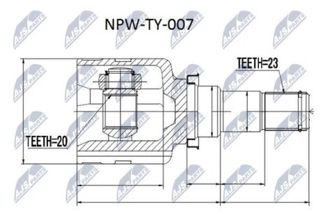 Внутрішній шрус volvo xc60 2.0t 20082013 атм powershift mps6, 36011453 NTY NPWTY007