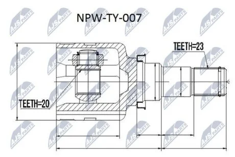 Внутрішній шрус volvo xc60 2.0t 20082013 атм powershift mps6, 36011453 NTY NPWTY007