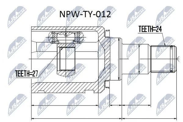 ШРКШ внутр. лівий TOYOTA CAMRY, COROLLA, RAV 4, HIGHLANDER, LEXUS (вир-во) NTY NPWTY012 (фото 1)