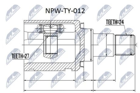 ШРКШ внутр. лівий TOYOTA CAMRY, COROLLA, RAV 4, HIGHLANDER, LEXUS NTY NPW-TY-012